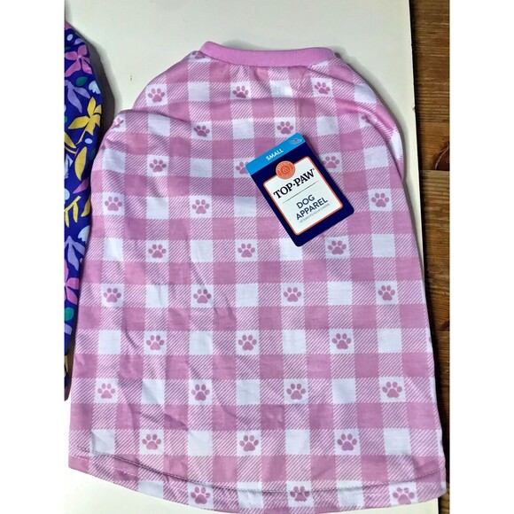 New Dog Clothing Lot 3 Pieces Shirts Floral Plaid Outfits Puppy Doggie Small - Picture 4 of 9